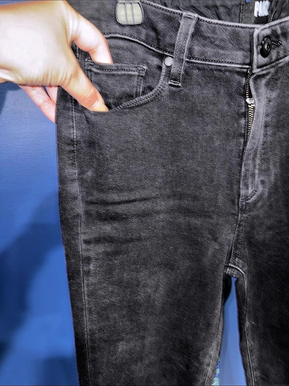 PAIGE- Black Flare Stretch Jeans – Size 30 / 10 - Picture 6 of 14